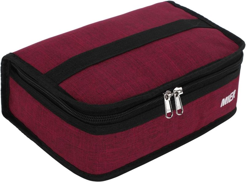 Photo 1 of MIER Portable Thermal Insulated Cooler Bag Mini Lunch Bag for Kids, Dark Red
