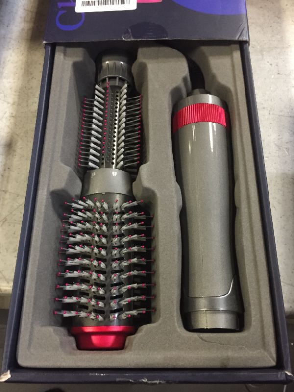 Photo 1 of Hair Dryer Brush and Volumizer Styler, Hot Air Brush, Negative Ionic Electric Hair Curler Straightener Brush, Detachable & Interchangeable Brush Head Attachment, for Straightening Curling Drying Grey+pink