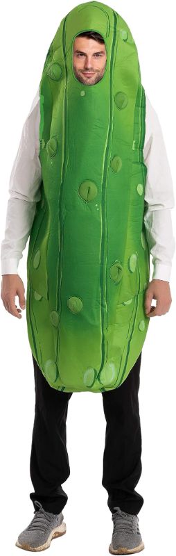 Photo 1 of 2 PACK Spooktacular Creations Pickle Jumpsuit Costume for Adult, Halloween Dress Up, Trick-or-Treating- SIZE S 
