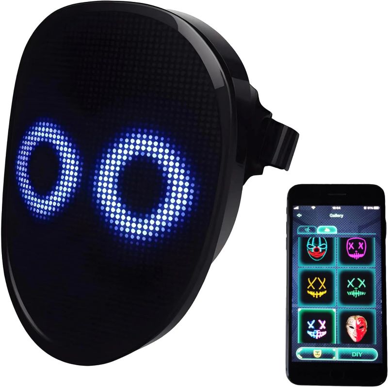 Photo 1 of Depointer Life Led Mask with Bluetooth-compatible App Controlled, Customizable Shining Mask, unisex-adult
