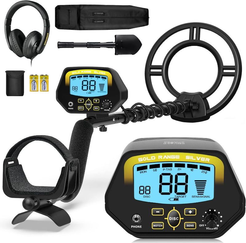 Photo 1 of SAKOBS Metal Detector for Adults Waterproof - Professional Higher Accuracy Gold Detector with LCD Display, DISC & Notch & All Metal Mode, Advanced DSP Chip 10" Coil Metal Detectors
