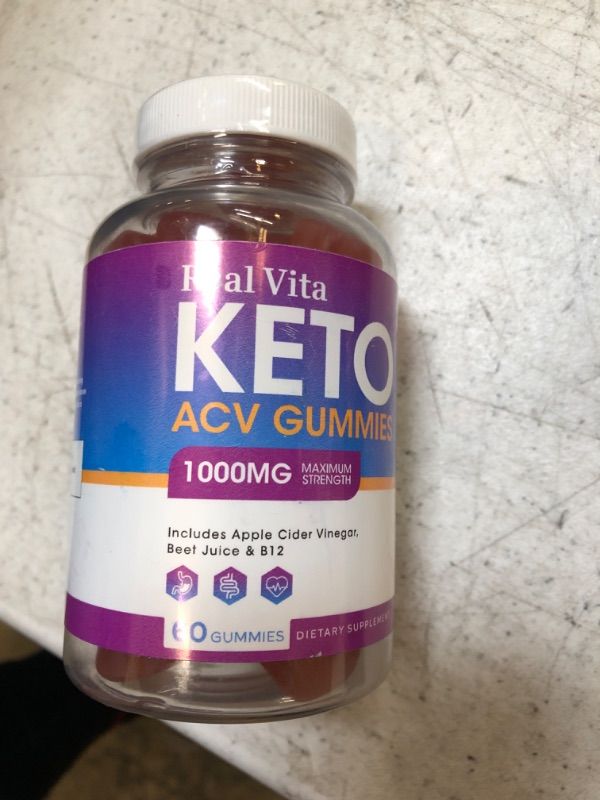 Photo 2 of 05/2024
Real Vita Keto ACV Gummies 1000MG with Pomegranate Juice Beet Root B12 60 Gummys
