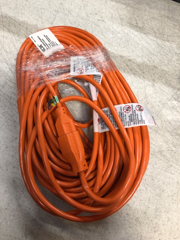 Photo 2 of 100 ft. 16/3 Light Duty Indoor/Outdoor Extension Cord, Orange
