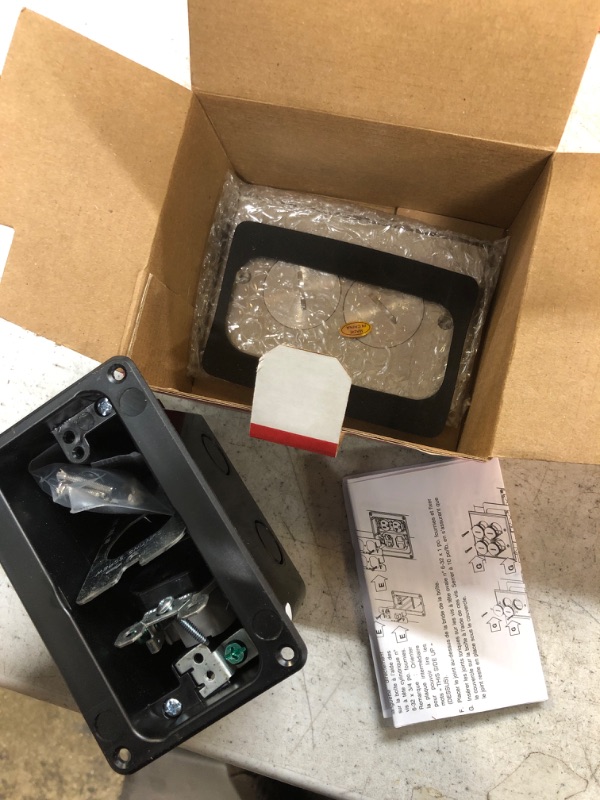Photo 1 of Floor Mounted Tamper Resistant Electrical Outlet & Nickel Cover Plate
