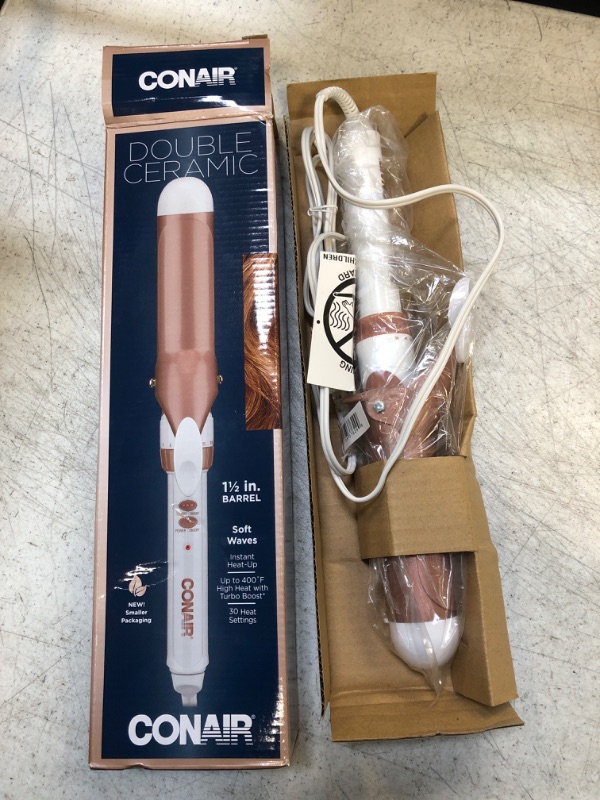 Photo 2 of Conair Double Ceramic Rose Gold Curling Iron - 1.5&#34;