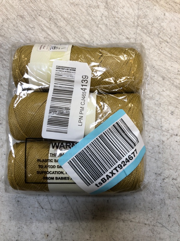 Photo 2 of 3 Skeins of Sensy Premium 1.5mm 164 Yards Polyester Rope 100% Polypropylene Cord Macrame Cord 1.5mm Crochet Bag Cord Macrame Rope Crochet Thread Gift for Knitter (Mustard) 3 Skeins Mustard