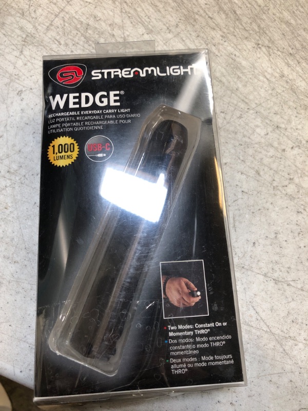 Photo 3 of Streamlight 88811 Wedge 300-Lumen Slim Everyday Carry Flashlight, Includes USB-C Cord, Lanyard, Box, Coyote