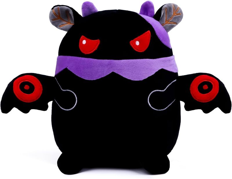 Photo 1 of COSKINGLAND Moth Stuffed Aniamls Toy - 9.8 Inch Mothman Plushies Cute and Huggable Plush Black Moth Plush with Winds and Purple Turban Halloween Plushies Gift for Kids(Nikor)
