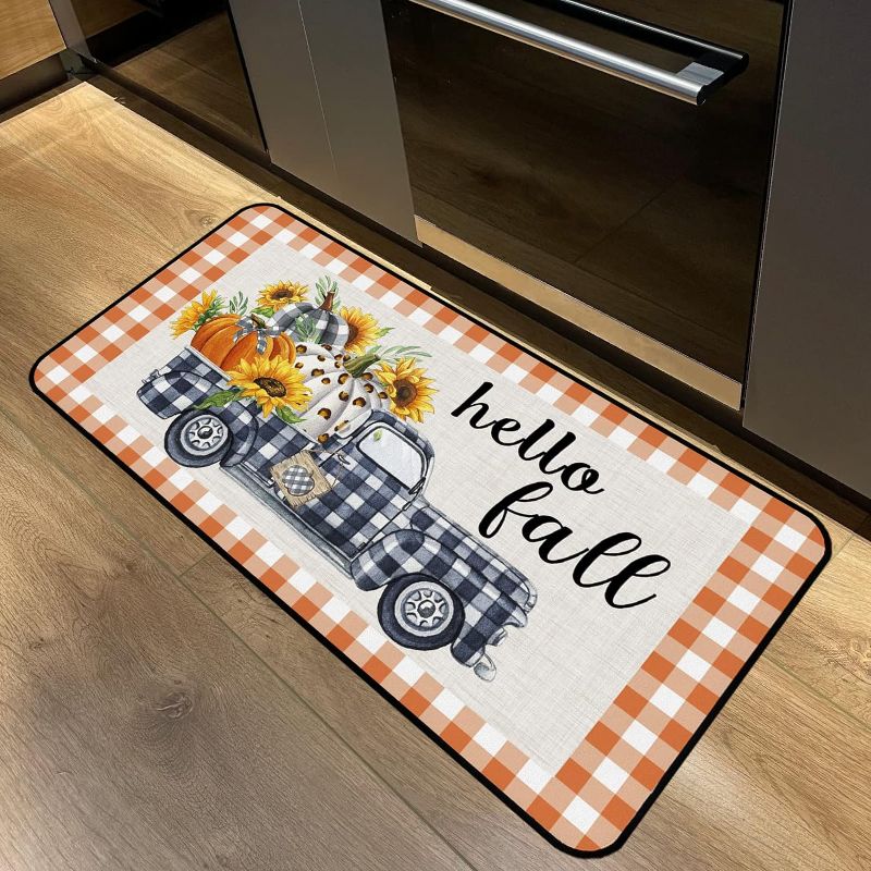 Photo 1 of TIAMILCO Fall Kitchen Rugs and Mats Fall Truck Kitchen Decor Non Skid Kitchen Mats Doormat for Indoor Outdoor Entrance, 20x39in
