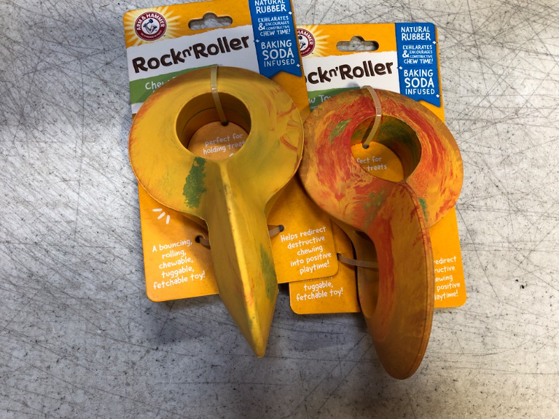 Photo 2 of pack of 2 
Arm & Hammer Rock-N-Roller Stuffable Dental Chew Toy for Dogs | Perfect Fit for Tennis Ball | Best Dog Chew Toy For the Toughest Chewers | Reduces Plaque & Tartar Buildup Without Brushing, Red Yellow