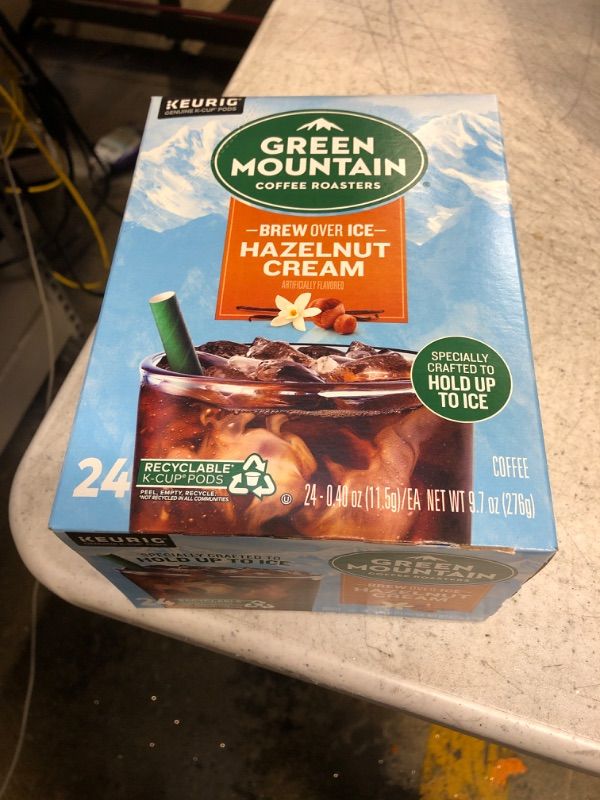 Photo 2 of expires-jan/20/2024
Green Mountain Coffee Roasters Brew over ice hazelnut cream artificially flavored 24-0.40 oz K-Cup Pods