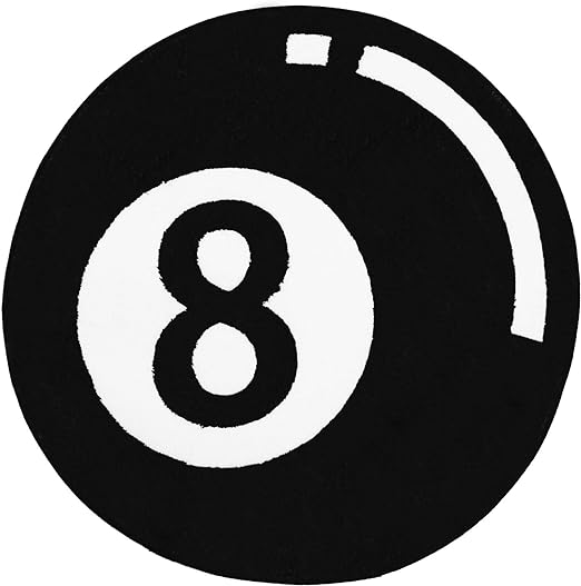 Photo 1 of 8 Ball Rug 24 Inch Round 8 Ball Rug Doormat Black and White Soft Billiards Bath Mat Cool 8 Ball Floor Carpet Non-Slip Washable Floor Area Rug Mat for Bedroom Living Room Alt Room Home Kitchen Decor
