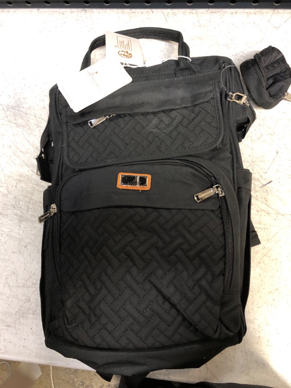 Photo 1 of BabbleRoo Diaper Bag Backpack - Baby Essentials Travel Tote - Multi function Waterproof Diaper Bag, Travel Essentials Baby Bag with Changing Pad, Stroller Straps & Pacifier Case - Unisex, black 