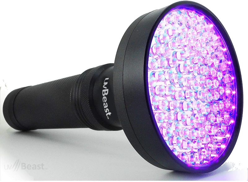 Photo 1 of uvBeast Black Light UV Flashlight – High Power 100 LED with 30-feet Flood Effect – Professional Grade 385nm-395nm Best for Commercial/Domestic Use Works Even in Ambient Light - USA Stock – UK Design
