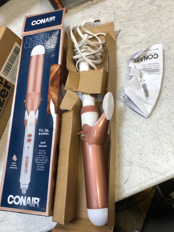 Photo 2 of Conair Double Ceramic Rose Gold Curling Iron - 1.5&#34;