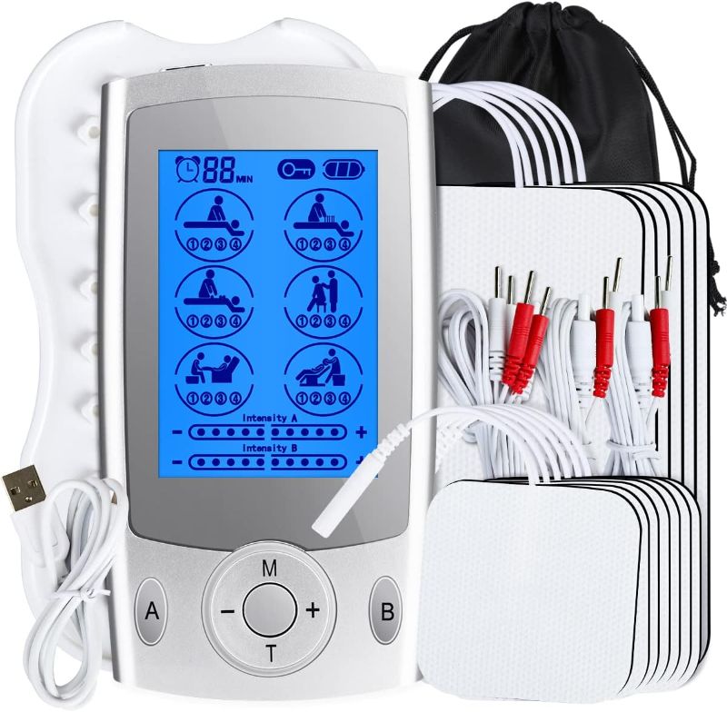 Photo 1 of 
KEDSUM Dual Channel Rechargeable Tens Unit, 24 Modes Tens Unit Muscle Stimulator for Pain Relief Therapy, Electronic Pulse Massager Muscle Massager with 16 Pcs Electrode Pads
