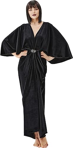 Photo 1 of BABEYOND 1920s Satin Cocoon Gown - Hollywood Style Robe Great Gatsby Party Outfit Batwing Sleeves Art Deco Coat
