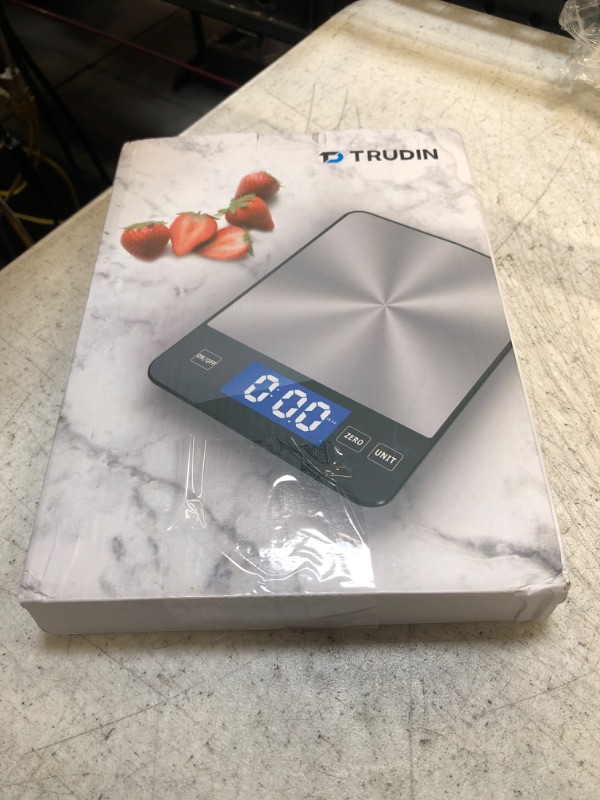 Photo 3 of ?NASA-Grade?33lb Food Kitchen Digital Scale,?Bread Meat Cookies Measures Precisely?Weight Grams and Ounces for Baking Cooking,1g/0.1oz Precise Graduation,304 Stainless Steel,Waterproof Tempered Glass
