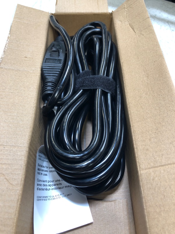 Photo 2 of 25 FT 16/3 Black Indoor Outdoor Extension Cord Waterproof, 3 Prong Flexblie SJTW Cold Weatherproof -50°C Appliance Extension Cord 13 AMP 1625W 16AWG Heavy Duty Electric Cord, POWGRN ETL Listed
