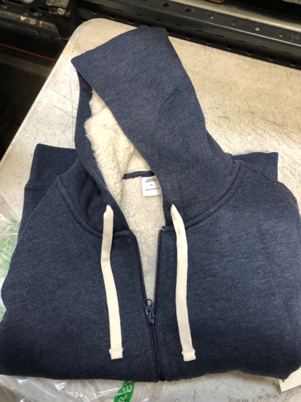 Photo 2 of Amazon Essentials Women's Sherpa-Lined Fleece Full-Zip Hooded Jacket (Available in Plus Size) X-Small Navy Heather