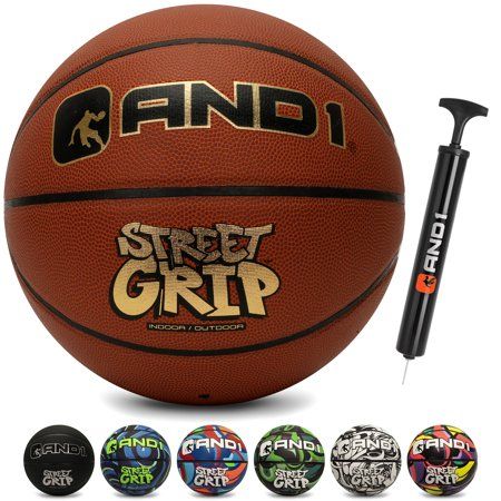 Photo 1 of AND1 Street Grip Premium Composite Basketball & Pump- Official Size 7 (29.5â€) Streetball, Made for Indoor and Outdoor Basketball Games

