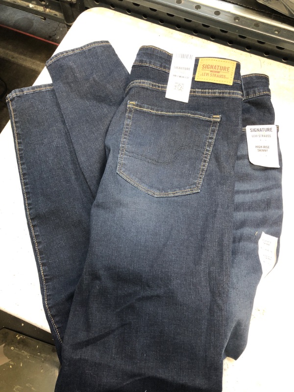 Photo 2 of Signature by Levi Strauss & Co. Gold Label Women's Totally Shaping High Rise Skinny Jeans (Standard and Plus) 18 Long Sea and Sky