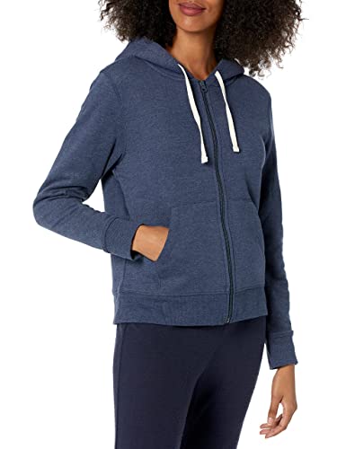 Photo 1 of Amazon Essentials Women's Sherpa-Lined Fleece Full-Zip Hooded Jacket (Available in Plus Size), Navy Heather, Small
