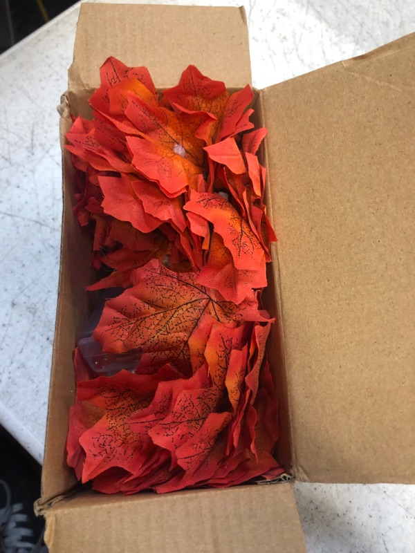 Photo 2 of 2 Pack Maple Leaf Lights, Thanksgiving Decorations for Home, Leaves Garland with Lights, Total 30Ft 60LED Fall Leaf Decor String Lights, Thanksgiving Christmas Halloween Decorations Indoor Outdoor
