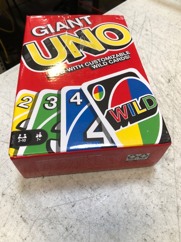 Photo 2 of ?Giant UNO Card Game for Kids, Adults & Family Night, Oversized Cards & Customizable Wild Cards for 2-10 Players