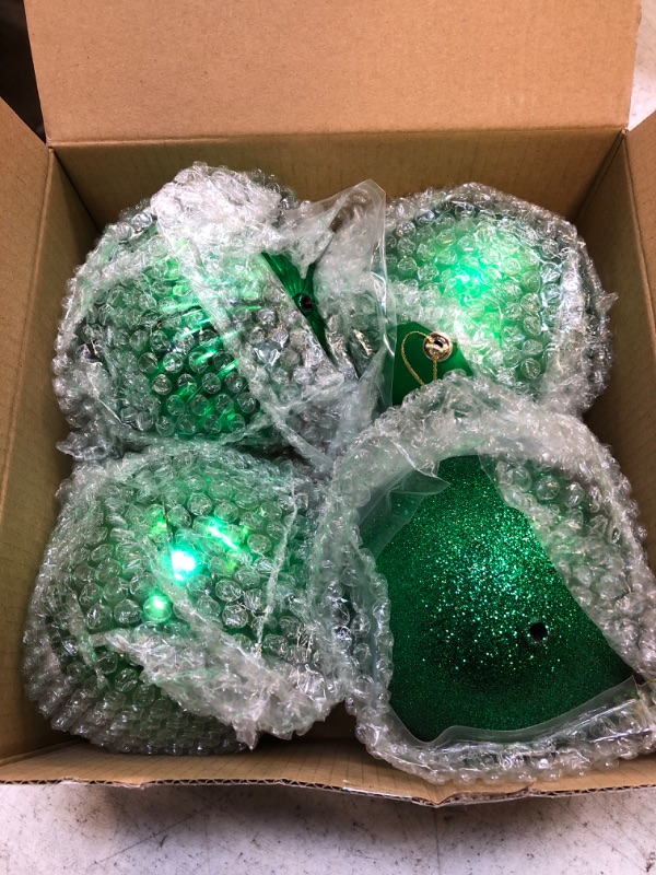 Photo 2 of 4in Large Christmas Ornaments Shatterproof Christmas Ball Ornaments Giant Hanging Balls Christmas Tree Ornaments Mercury Ball Decorations for Holiday(Green,4pc) Green 4in-4pcs