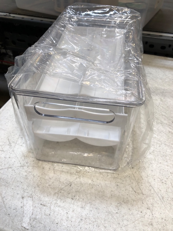 Photo 1 of A ALFEEL Automatic Rolling Egg Holder for Refrigerator, Stackable Shockproof Double Layer Egg Organizer Storage Box with Slide
