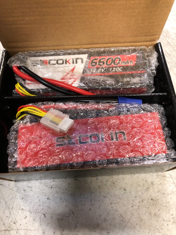 Photo 2 of Socokin 4S Lipo Battery 6600mAh 14.8V 120C with EC5 Connector Hard Case for RC Car Truck Tank RC Buggy Truggy RC Model Racing Hobby(2 Pack) 4S-6600mAh-EC5 Plug
