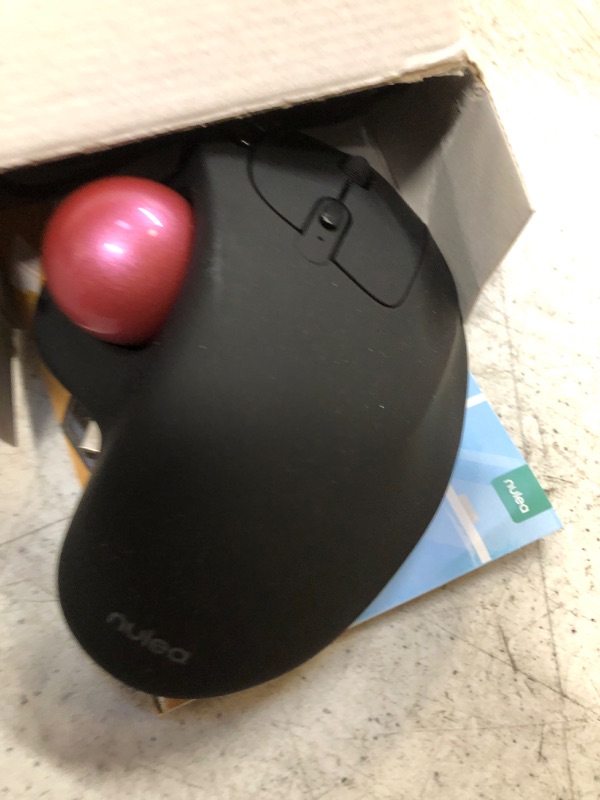 Photo 1 of Wireless Trackball Mouse, Rechargeable Ergonomic Mouse, Easy Thumb Control, Precise & Smooth Tracking, 3 Device Connection (Bluetooth or USB), Compatible for PC, Laptop, iPad, Mac, Windows, Android F-Pink