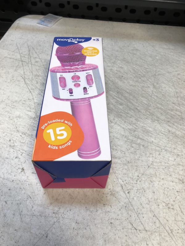 Photo 3 of Move2Play, Kids Star Karaoke, Kids Microphone, Bluetooth + 15 Pre-Loaded Nursery Rhymes, Girls Toy and Gift for 2, 3, 4, 5, 6+ Years Old Pink