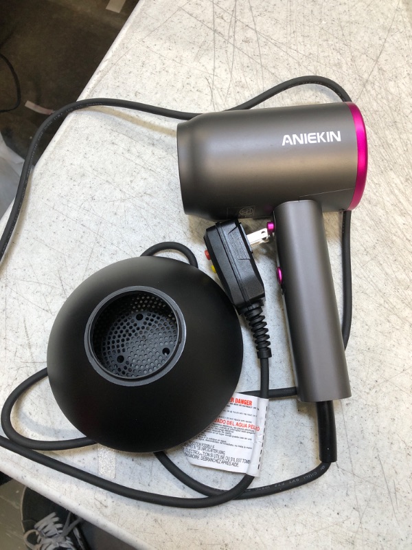 Photo 2 of ANIEKIN Hair Dryer with Diffuser, 1875W Ionic Blow Dryer, Professional Portable Hair Dryers & Accessories for Women Curly Hair, Grey

