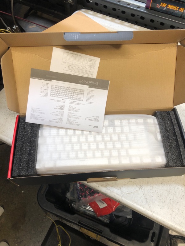 Photo 2 of MOTOSPEED Gaming Mechanical Keyboard RGB Backlit Transparent Bottom Anti-ghosting 87 Keys,Illuminated USB Gaming Keyboard for Mac/PC/Laptop White
