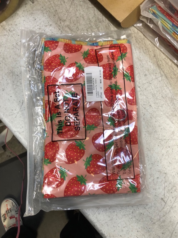 Photo 1 of 2 Pieces Guinea Pig Hay Bag Rabbit Feeding Bag Small Animal Hay Feeder Bag Hanging Feeder Sack Storage with 2 Holes for Chinchilla Hamsters Rabbit Guinea Pig Small Pets (Strawberry, Pineapple)