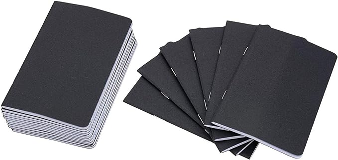 Photo 1 of Yansanido 48 Pcs 5.5 Inch x 3.5 Inch Black Cover Pocket Notebook 32 Sheets (64 Pages) 8 mm Ruled Pages 70 Gsm Paper (Lined 48pcs)
