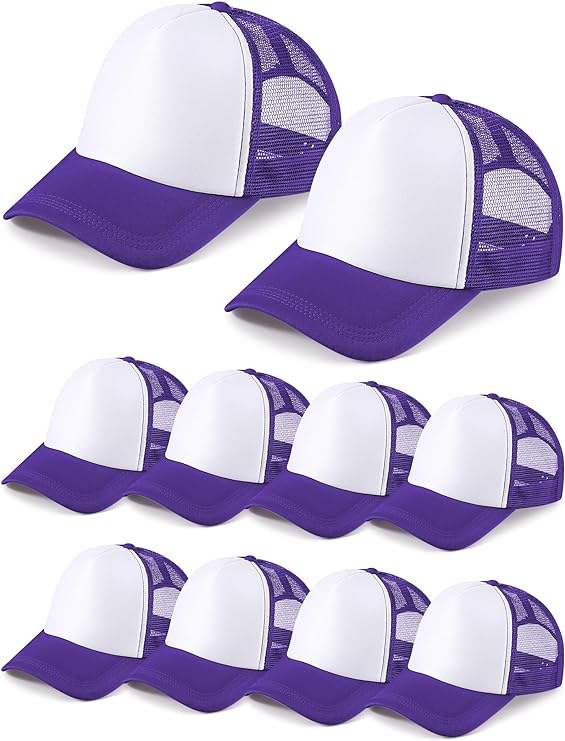 Photo 1 of 10 Pcs Sublimation Blank Trucker Hats Bulk Mesh Baseball Cap Polyester Mesh Trucker Hat for Men and Women
