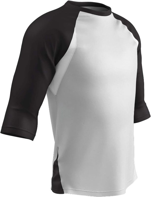 Photo 1 of CHAMPRO Men's Three-Quarter Raglan Sleeve Lightweight Polyester Baseball Shirt with Mesh Side Inserts
XL