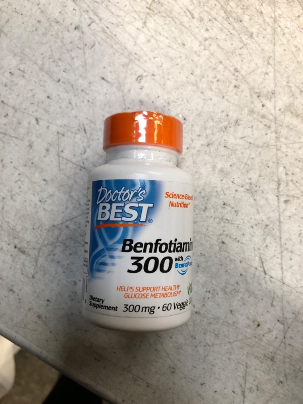 Photo 2 of Doctor's Best Benfotiamine 300 with BenfoPure, Helps Maintain Healthy Glucose Metabolism, Non-GMO, Vegan, Gluten Free, Soy Free, 300 mg, 60 Veggie Caps 60 Count (Pack of 1)