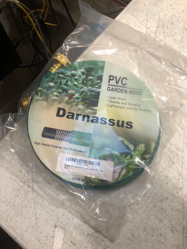 Photo 2 of Darnassus PVC Garden Hose 1/2 Inch Green Heavy Duty Water Hose with Solid Brass Fittings,No Leaking, Flexible,for outdoors,Lawns,Patio (4 FT, Green) 4 FT Green