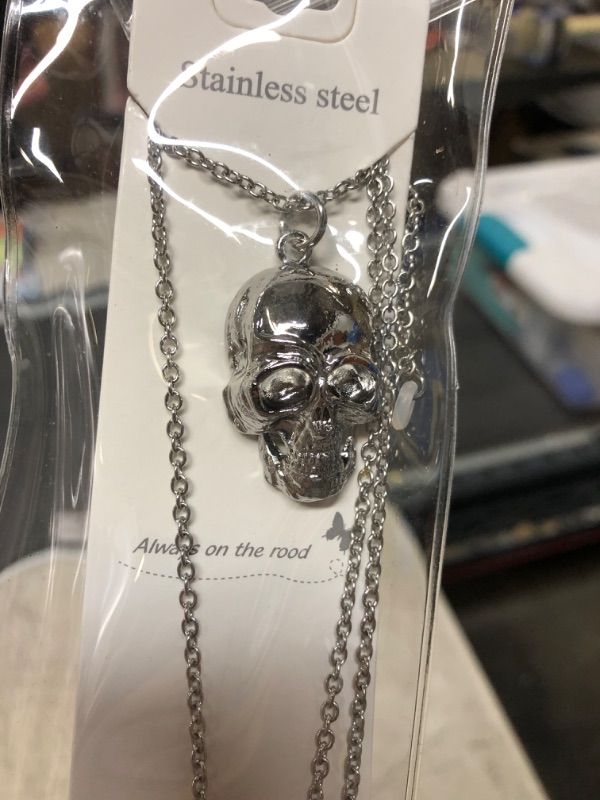 Photo 1 of  STAINLESS STEEL SKULL NECKLACE 