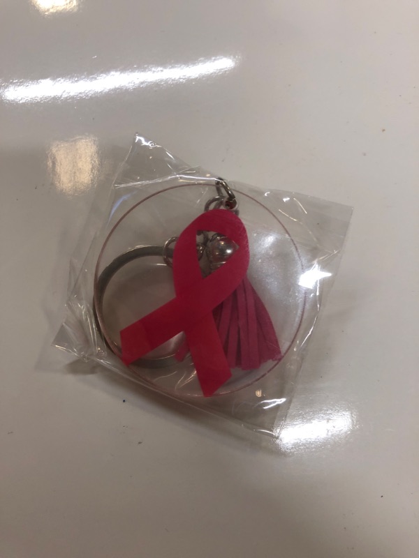 Photo 1 of 24PCS BREAST CANCER AWARENESS KEYCHAINS 