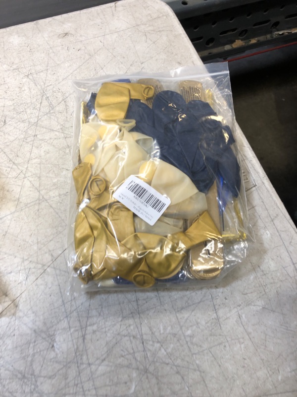 Photo 2 of Adurself 2023 Graduation Party Decoration Supplies, 40 inch Gold 2023 Foil Balloons Navy Gold Hanging Swirls Tissue Paper Pompoms and Latex Balloons for Congrats High School College Graduation Party