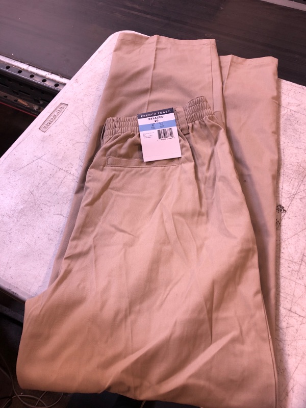 Photo 2 of French Toast Relaxed Fit Pull-on Pant Little & Big Boys Straight Flat Front Pant, 20, Beige
Size: 20
