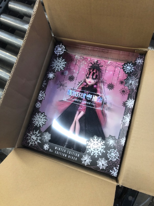 Photo 2 of Monster High Draculaura Doll, Special Howliday Edition, Pink and Black Gown, High Fashion, Holiday Collection, Gifts for Girls and Boys
