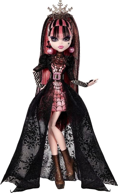 Photo 1 of Monster High Draculaura Doll, Special Howliday Edition, Pink and Black Gown, High Fashion, Holiday Collection, Gifts for Girls and Boys
