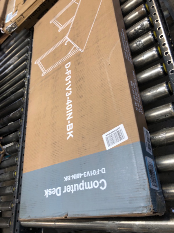 Photo 1 of Sweetcrispy Office Desk Small Computer Desk 40 Inch Writing Study Work Desk with Storage Bag & Iron Hook Wooden Desk Modern Simple Style Home Bedroom Table - Black Modern Black 40-Inch