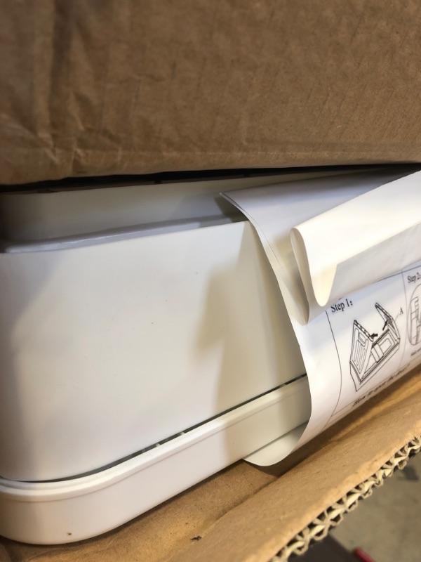 Photo 1 of Plastic Storage Bins with Upgrade Lids-11 Gal Stackable Storage Bins with Front Opening Doors, Closet Organization and Storage, Collapsible Storage Container Bins with Wheels for Camping,Picnic, Kitchen White+1 Table Lid 11Gal-1 Pack